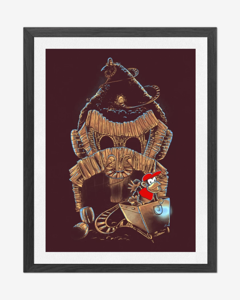Cuadro decorativo Donkey kong & Diddy kong etapa carrito