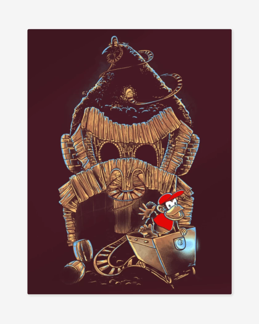 Print metalico Donkey kong & Diddy kong etapa carrito