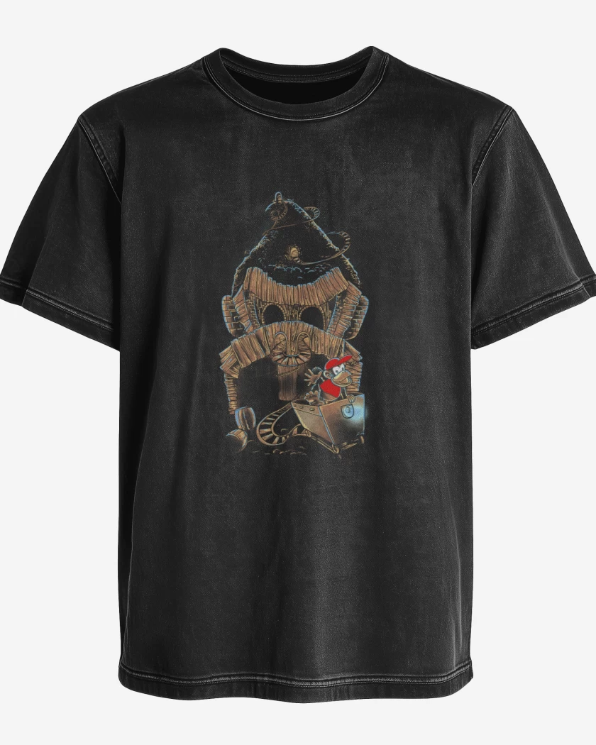 Polera desgastada Donkey kong & Diddy kong etapa carrito