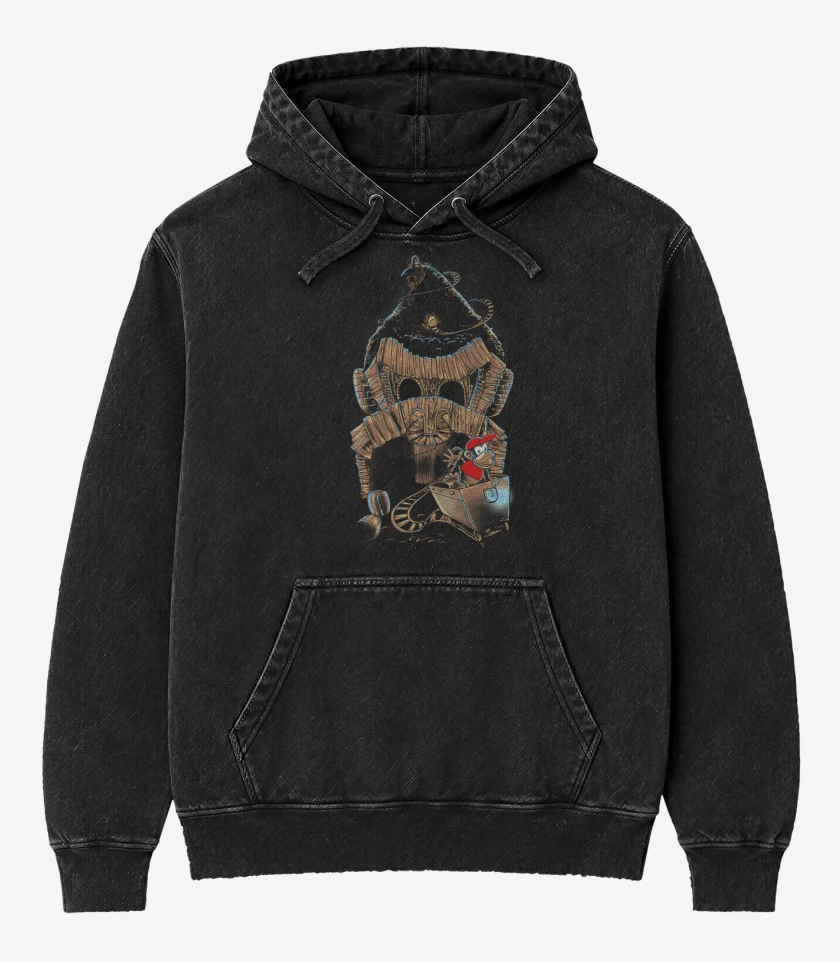 Poleron Canguro Acid Wash Donkey kong & Diddy kong etapa carrito