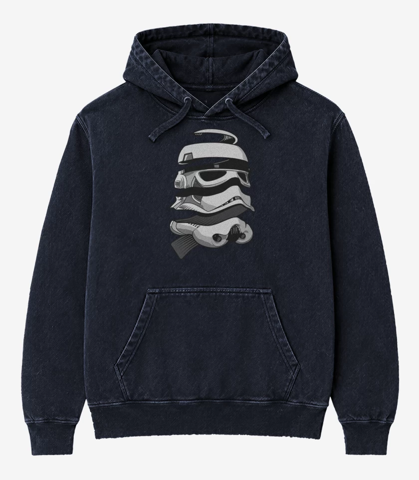 Poleron Canguro Acid Wash Azul Marino de Imperial Trooper cut