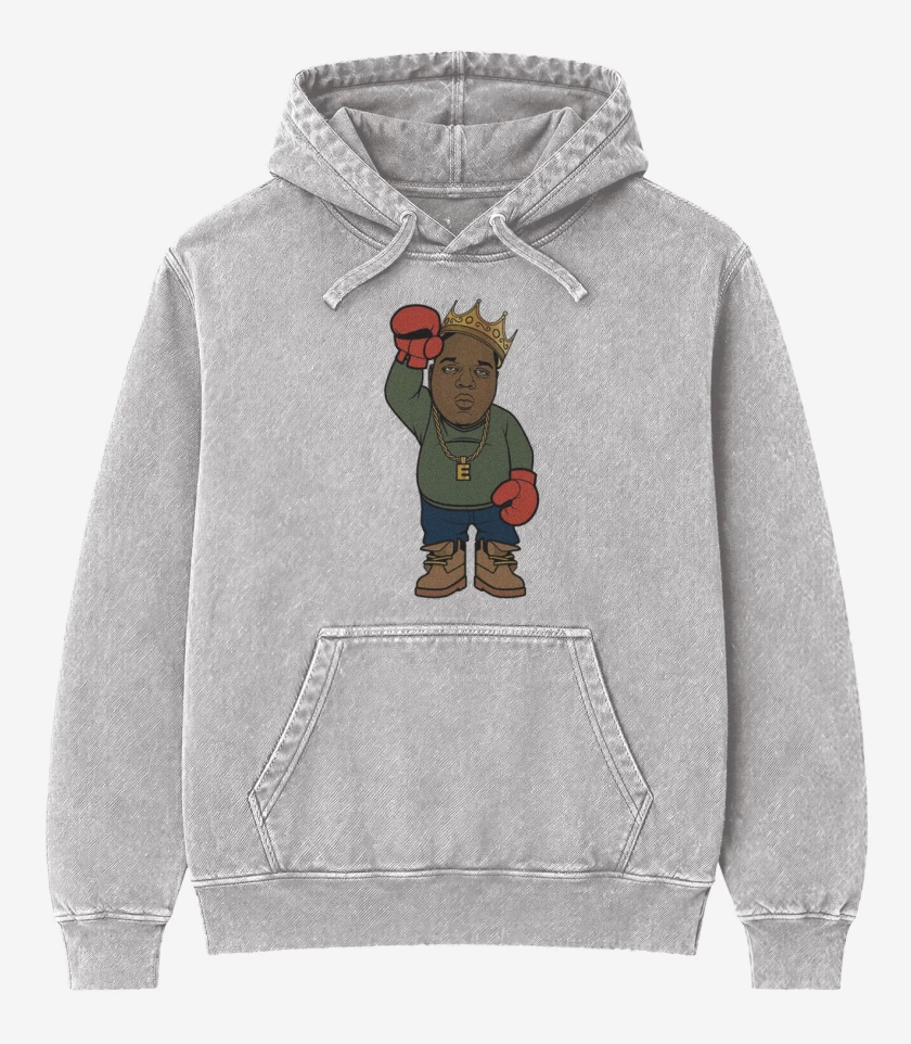 Poleron Canguro Acid Wash Gris Melange de The Notorius B I G 