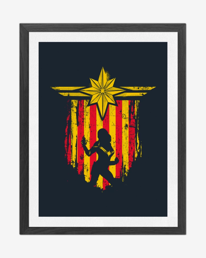 Cuadro decorativo Azul Marino de Capitana Marvel  escudo