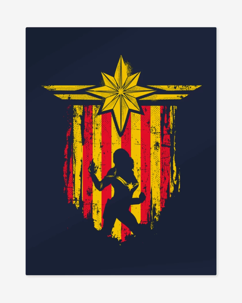 Print metalico Azul Marino de Capitana Marvel  escudo