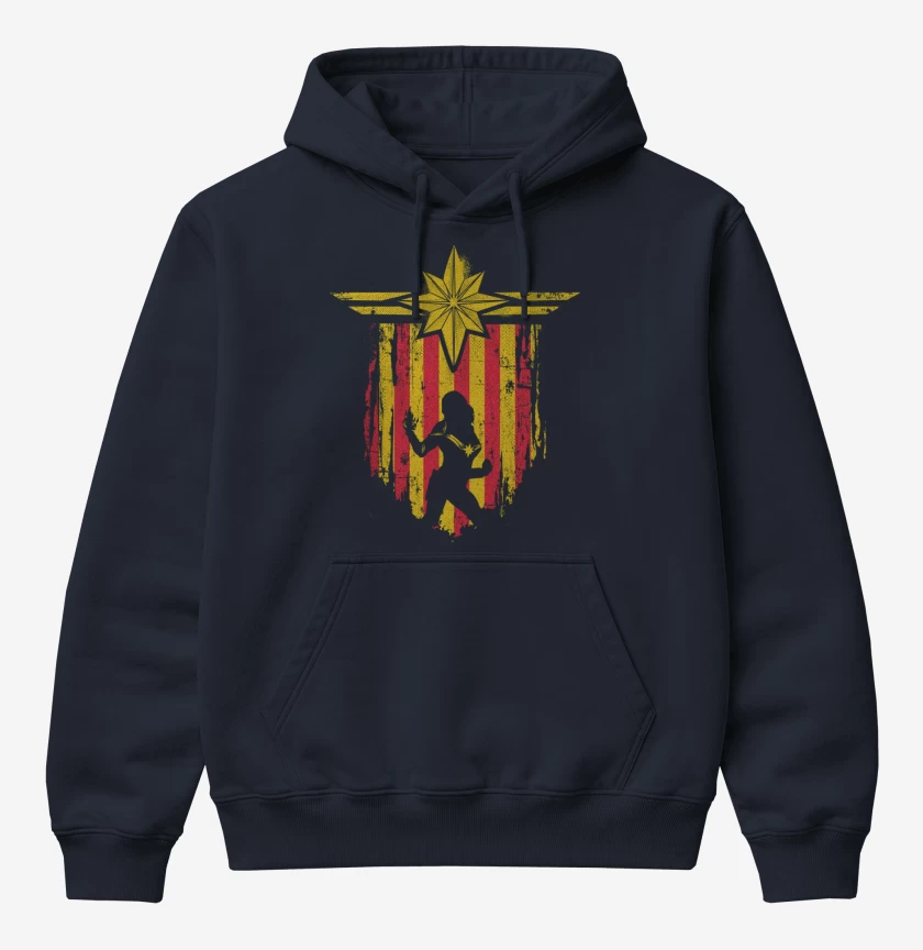 Poleron Canguro básico Capitana Marvel  escudo