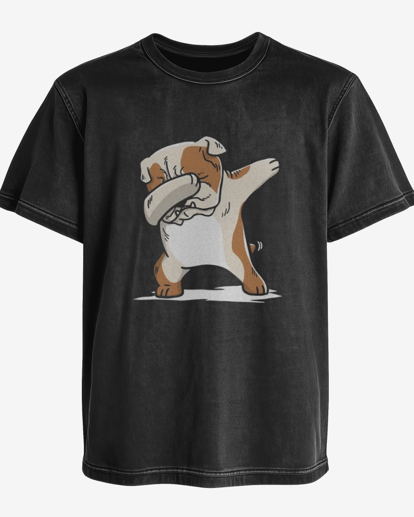 Polera desgastada Negro de Bulldogg Style 