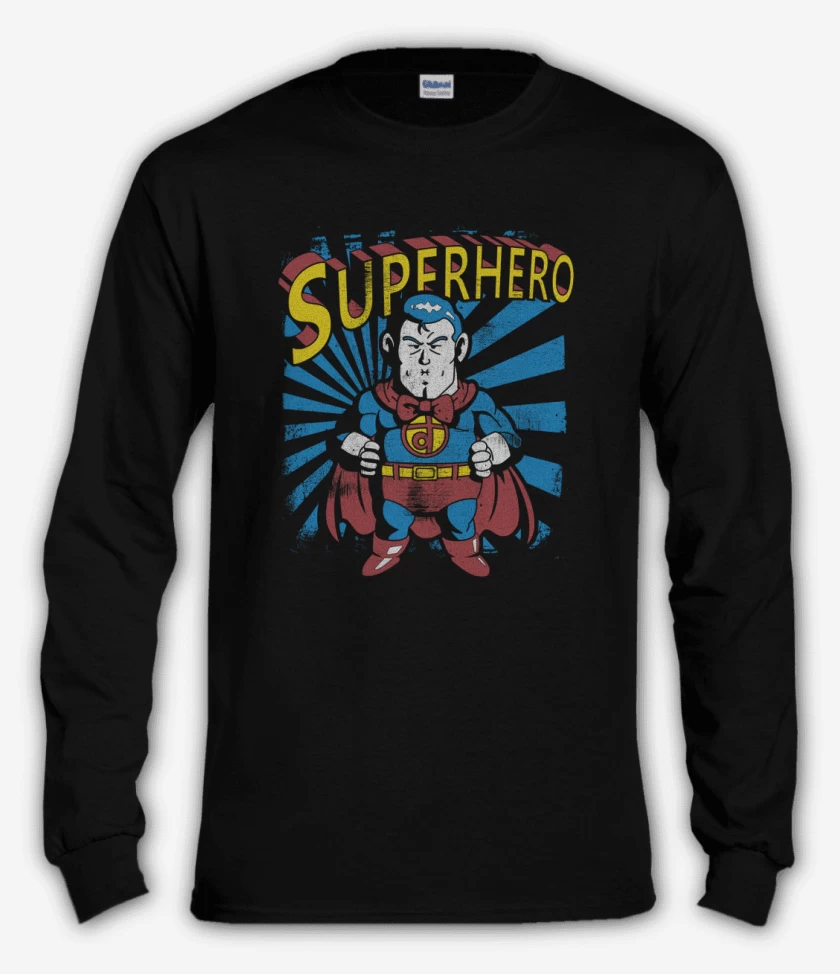 Polera manga larga Negro de Superhero suppaman 