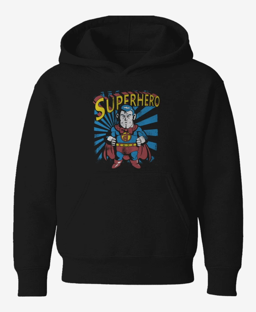 Poleron de niño Negro de Superhero suppaman 