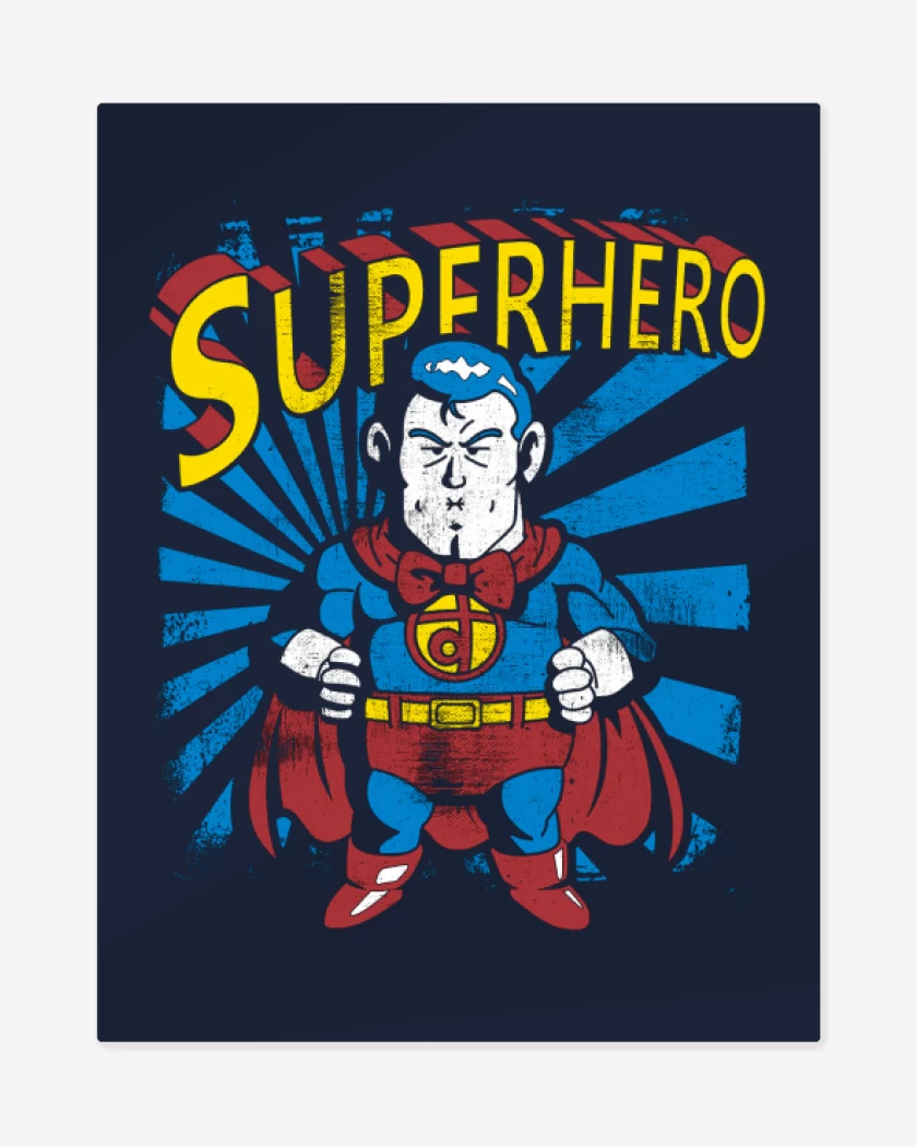 Print metalico Azul Marino de Superhero suppaman 