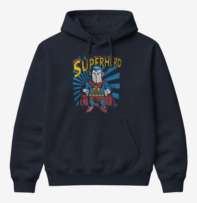 Poleron Canguro básico Azul Marino de Superhero suppaman 