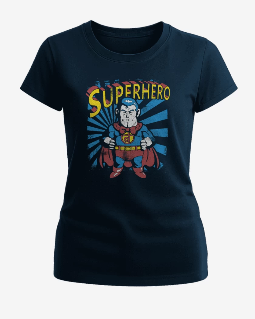Polera de Mujer Azul Marino de Superhero suppaman 
