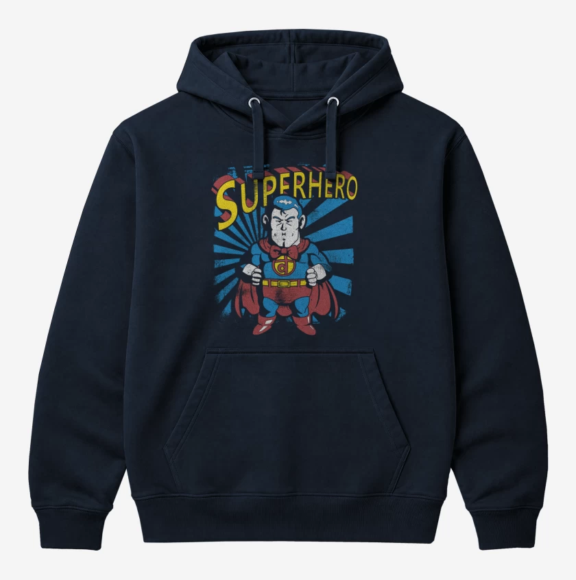 Polerón Canguro Azul Marino de Superhero suppaman 