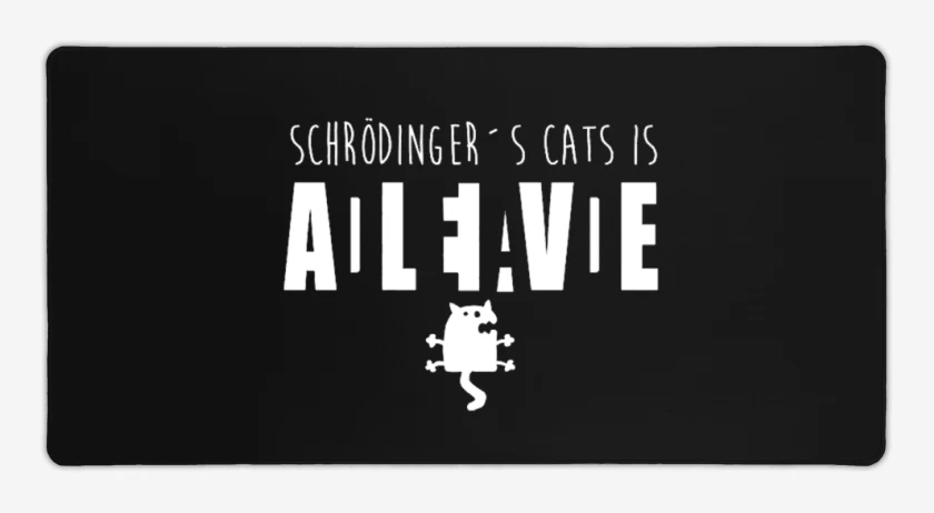 Mouse pad Gamer Negro de Gato de schrodinger III