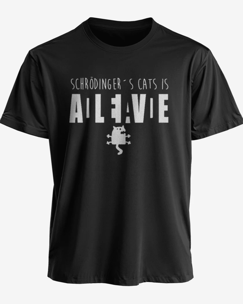 Polera premium Negro de Gato de schrodinger III