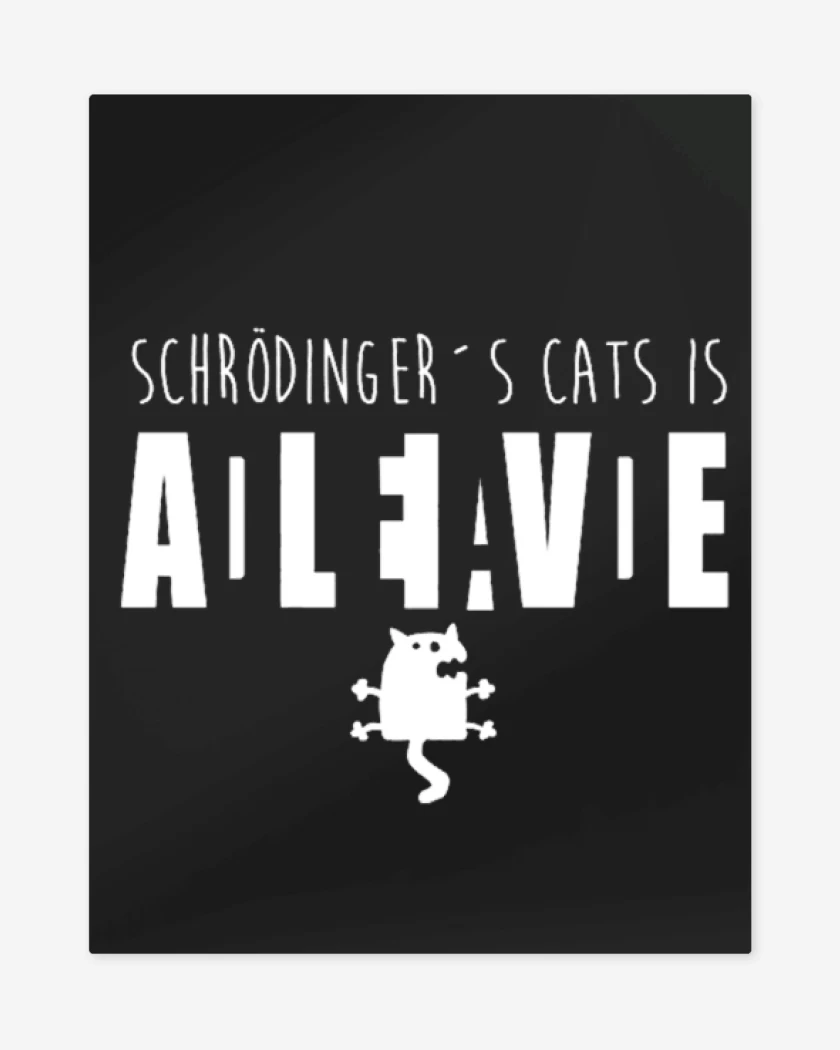 Print metalico Negro de Gato de schrodinger III