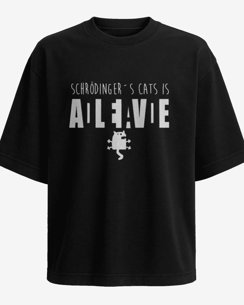 Polera Oversize Gato de schrodinger III