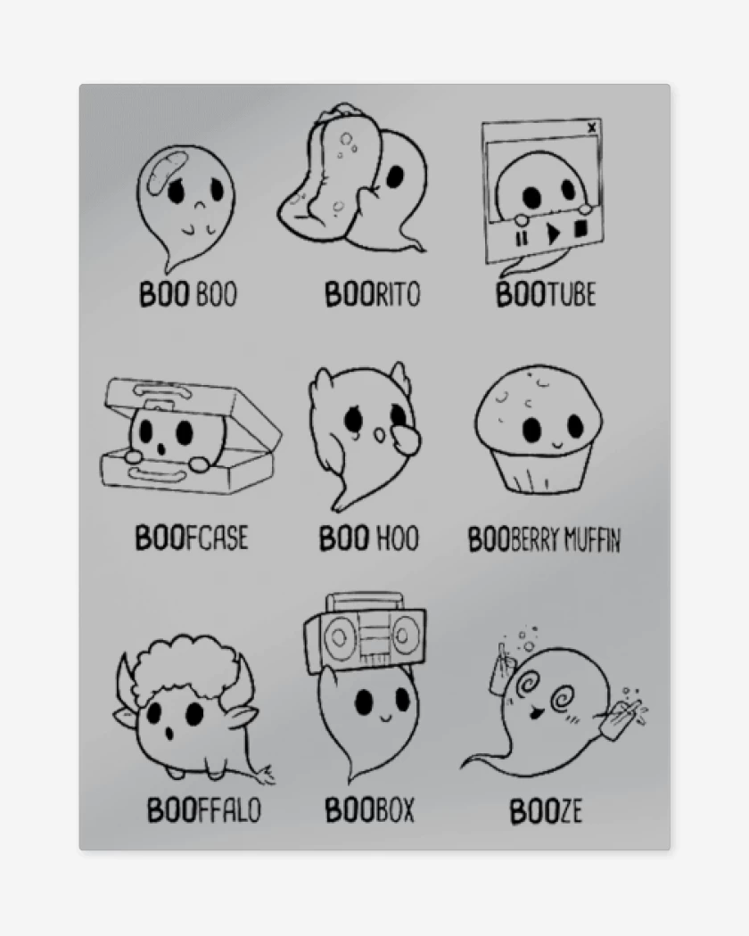 Print metalico Gris Melange de Los BOOS