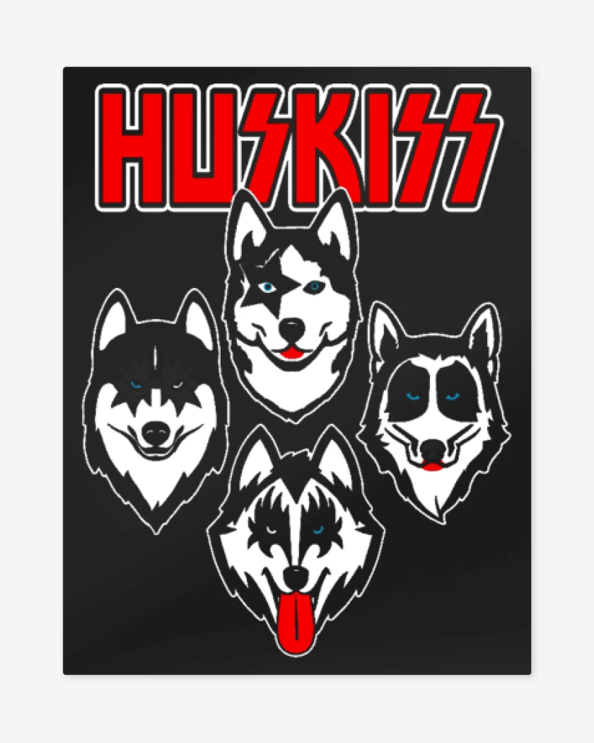 Print metalico Negro de huskis