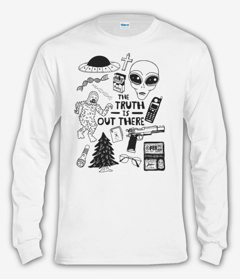 Polera manga larga Blanco de archivos X 