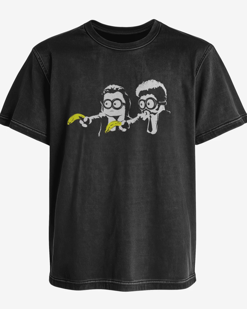 Polera desgastada Negro de Pulpmicton