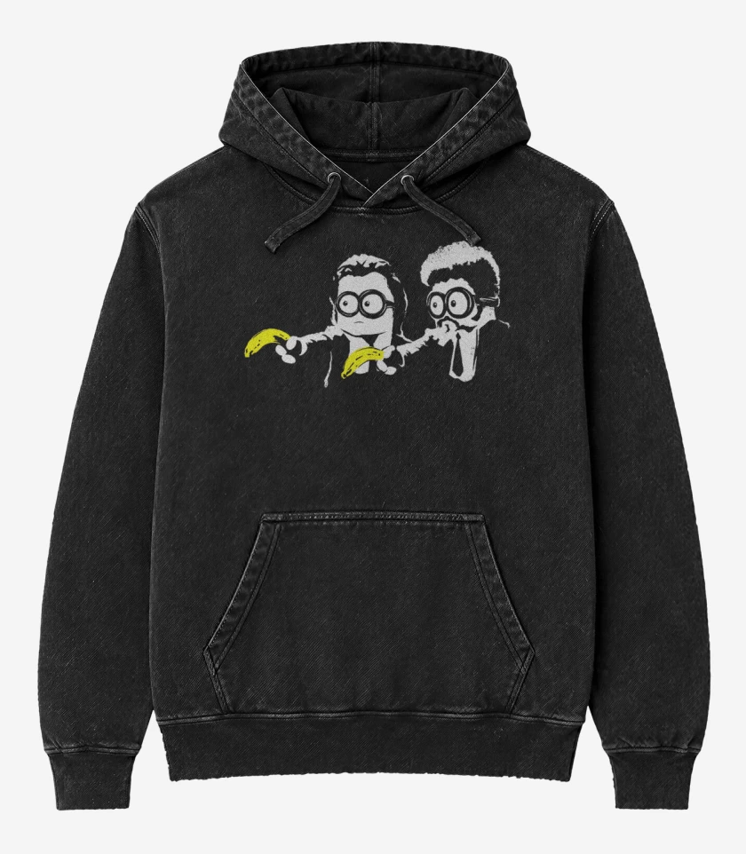 Poleron Canguro Acid Wash Negro de Pulpmicton