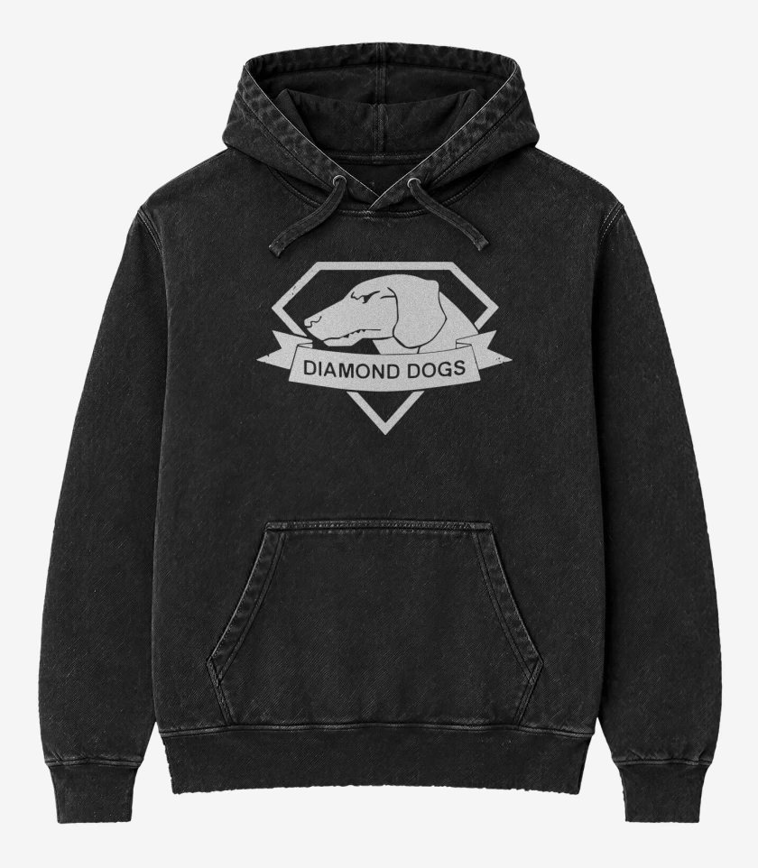 Poleron Canguro Acid Wash Negro de Diamond Dogs