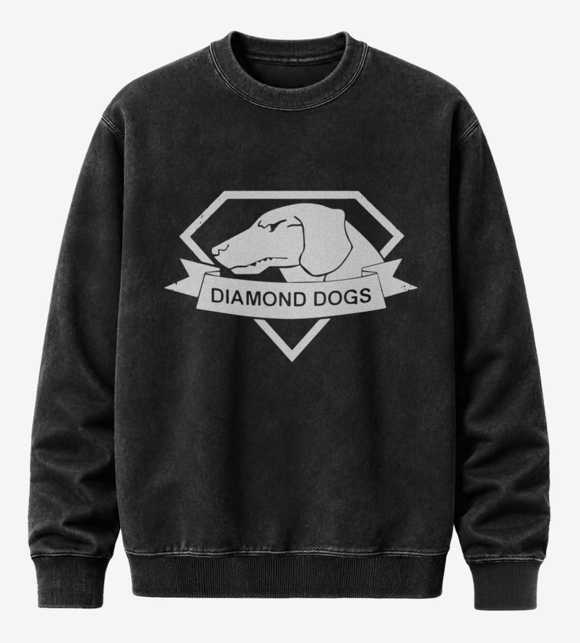 Poleron Polo Acid Wash Negro de Diamond Dogs