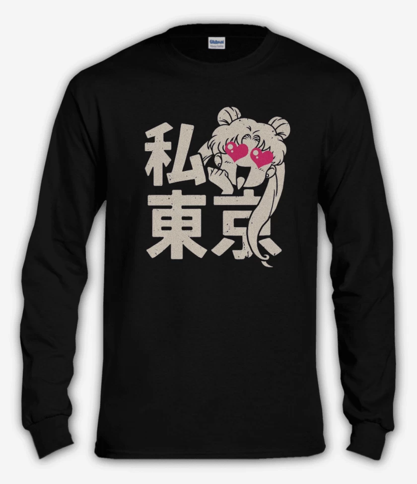 Polera manga larga Negro de Sailor moon II
