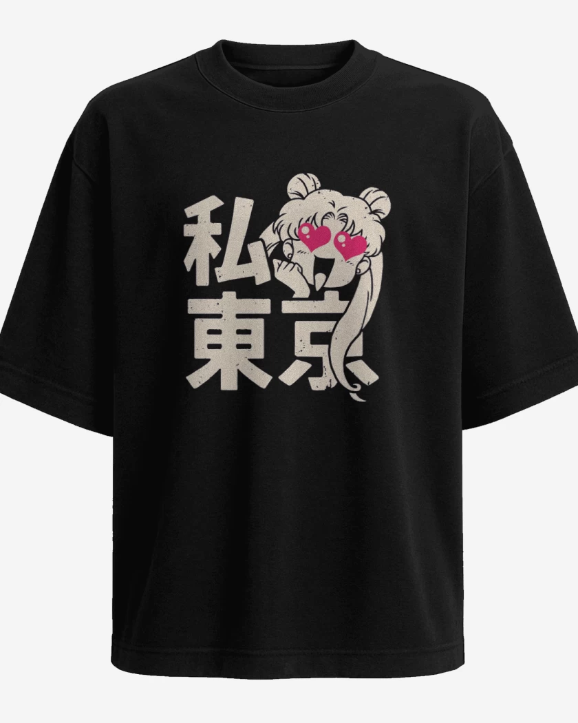 Polera Oversize Negro de Sailor moon II