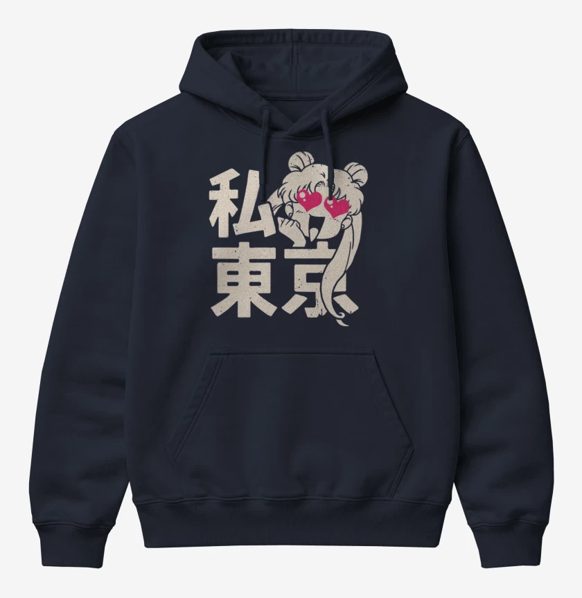 Poleron Canguro básico Azul Marino de Sailor moon II