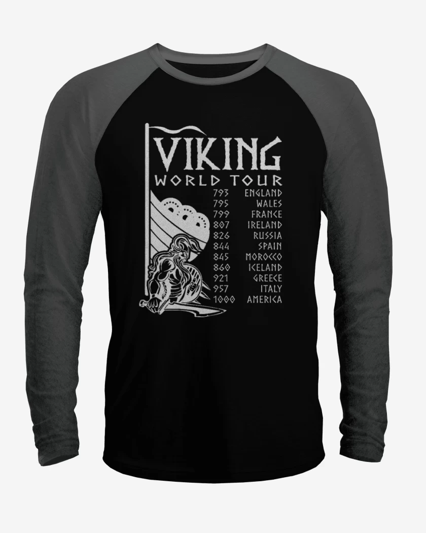 Polera Raglan Negro / Negro Heather de Tour Vikingo