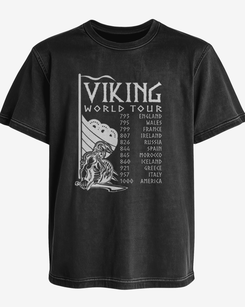 Polera desgastada Negro de Tour Vikingo