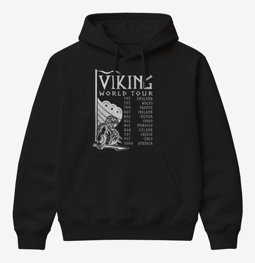 Poleron Canguro básico Negro de Tour Vikingo