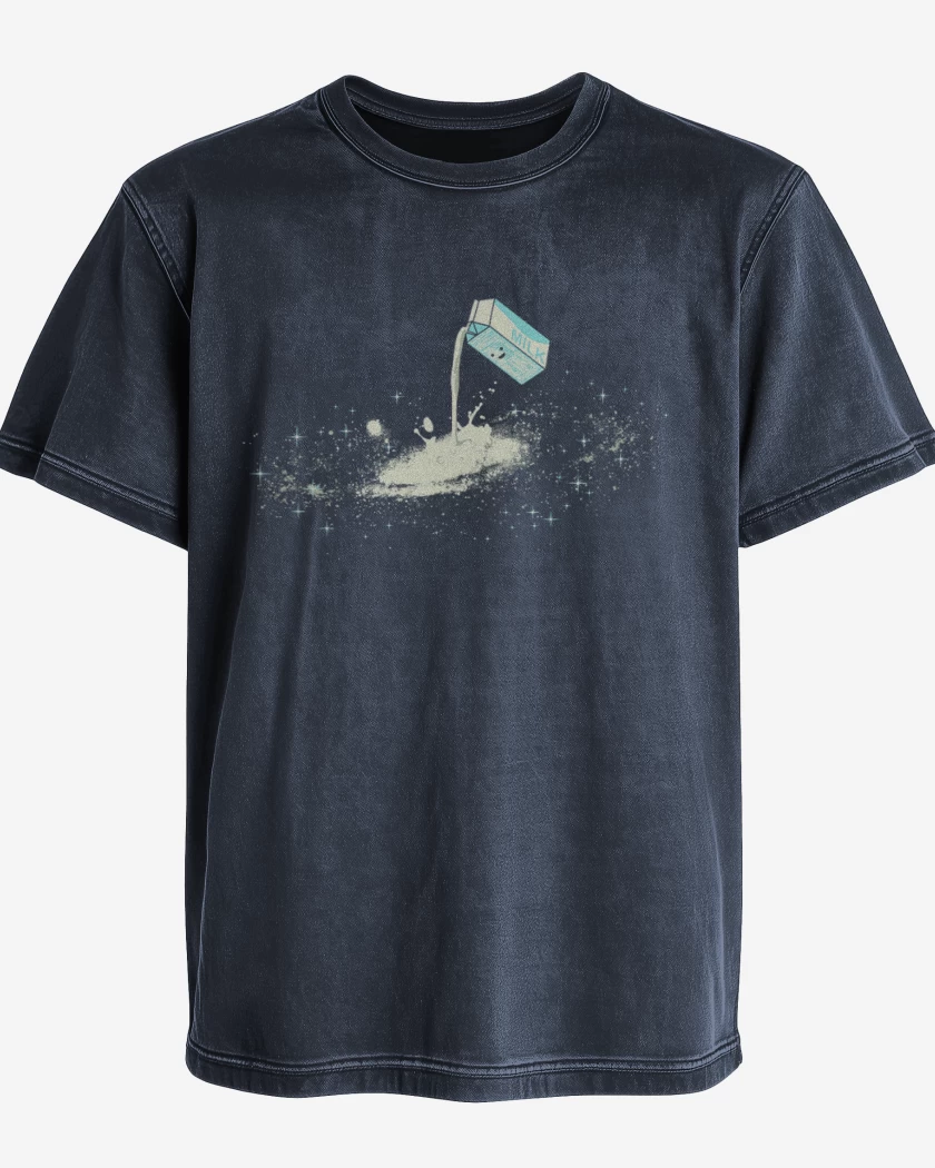 Polera desgastada Azul Marino de Via lactea