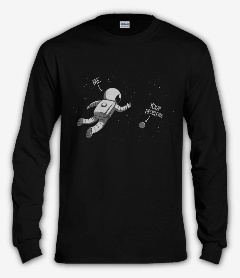 Polera manga larga Negro de Tus problemas...
