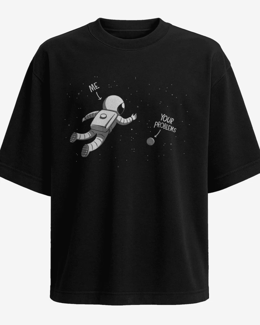 Polera Oversize Negro de Tus problemas...
