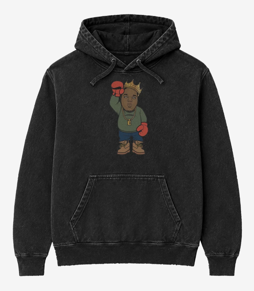 Poleron Canguro Acid Wash Negro de East Biggie