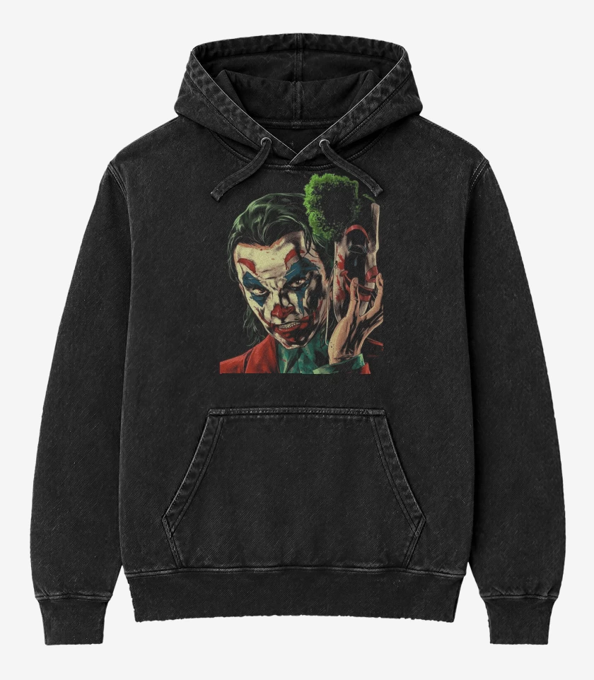Poleron Canguro Acid Wash Negro de JoaquinBromista