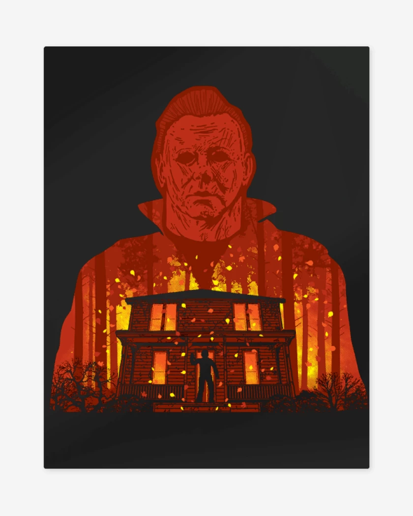 Print metalico Negro de Michael Myers
