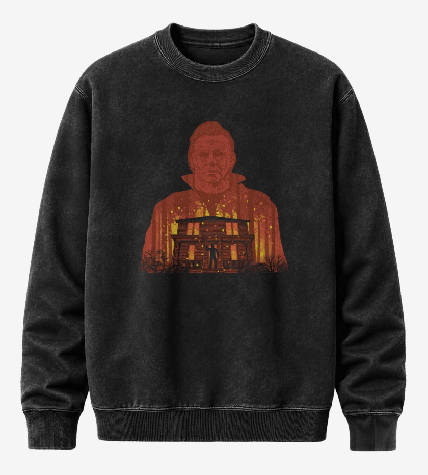 Poleron Polo Acid Wash Negro de Michael Myers