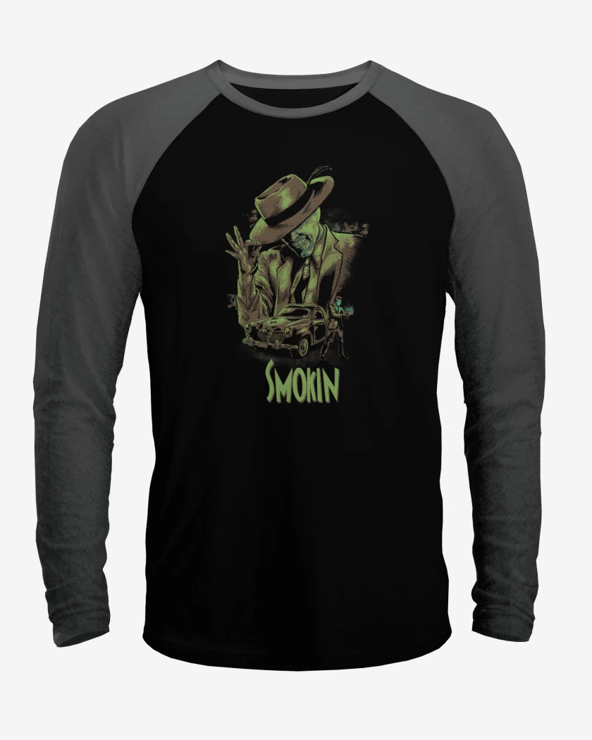 Polera Raglan Negro / Negro Heather de The mask 