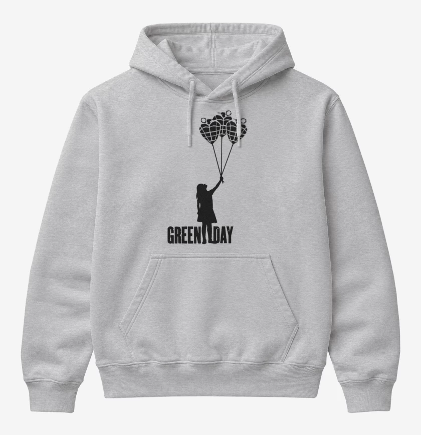 Poleron Canguro básico Gris Melange de Green day