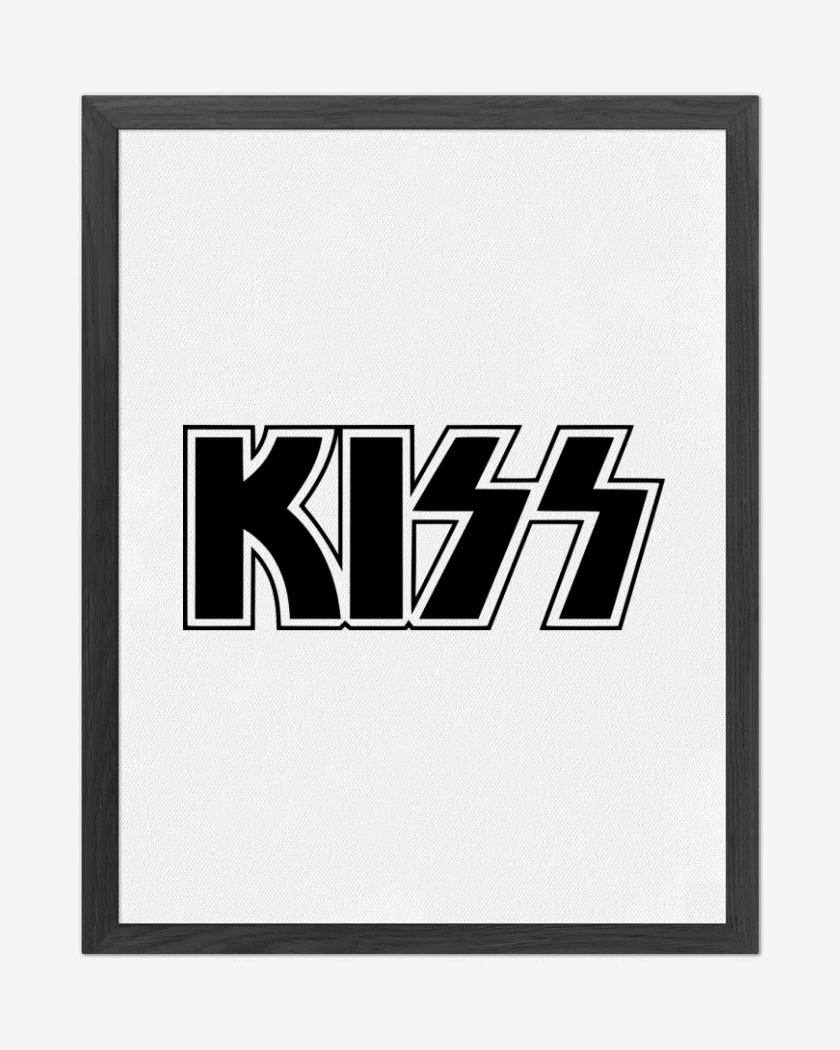 Cuadro decorativo Blanco de Kiss logo