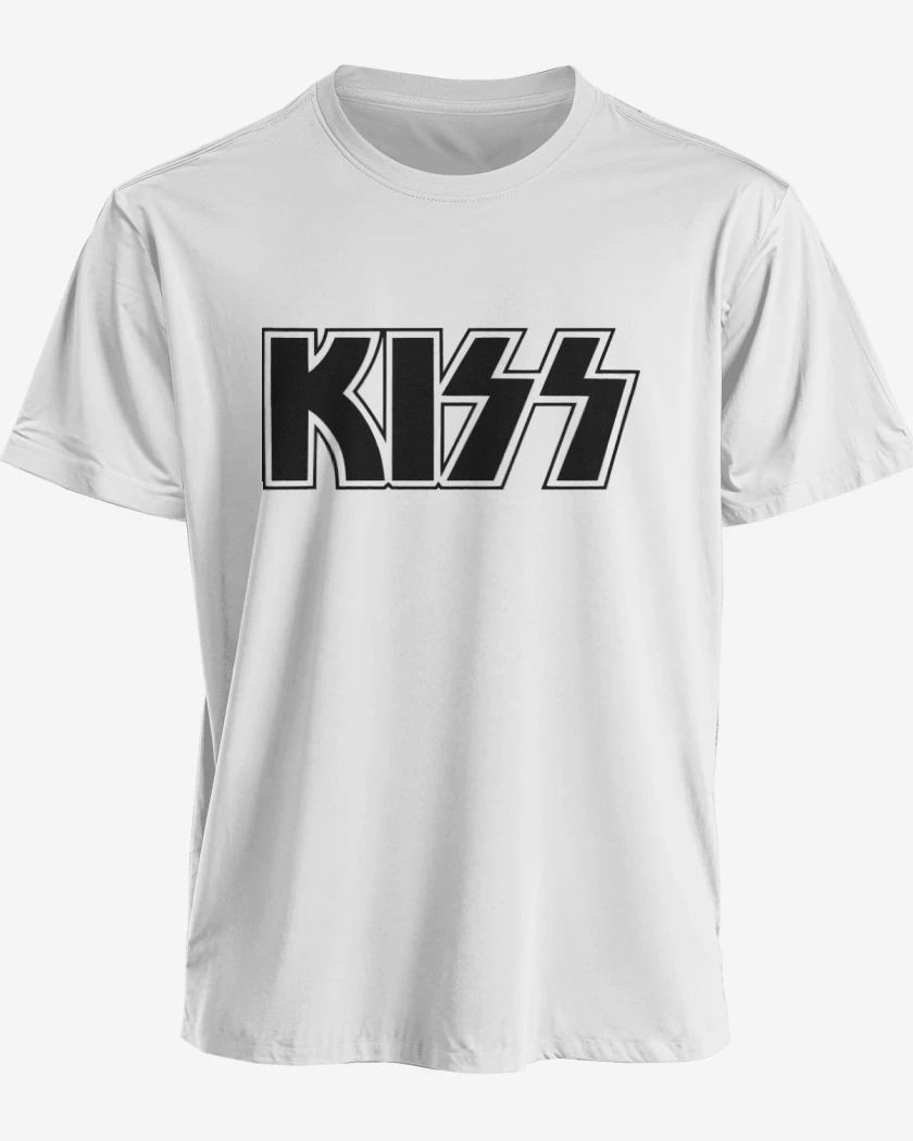 Polera premium Blanco de Kiss logo