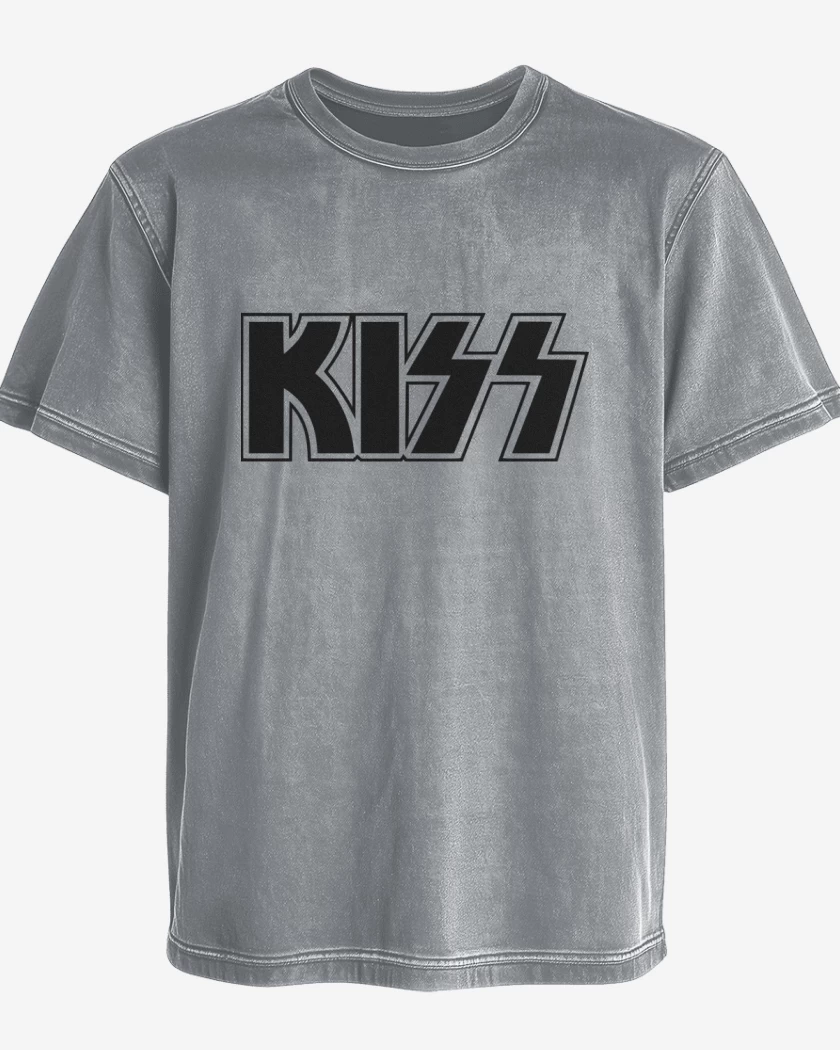 Polera desgastada Kiss logo