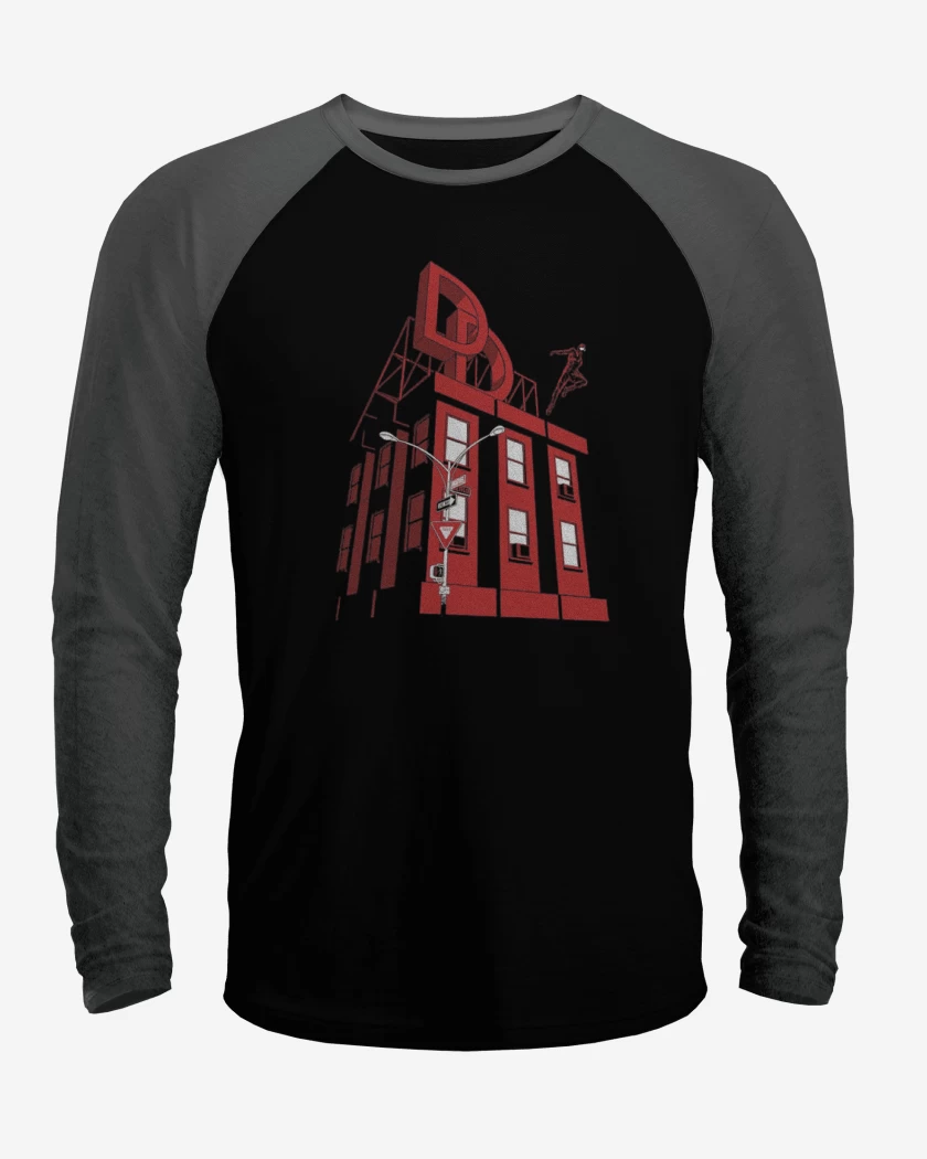 Polera Raglan Negro / Negro Heather de DD Hell Kitchen 