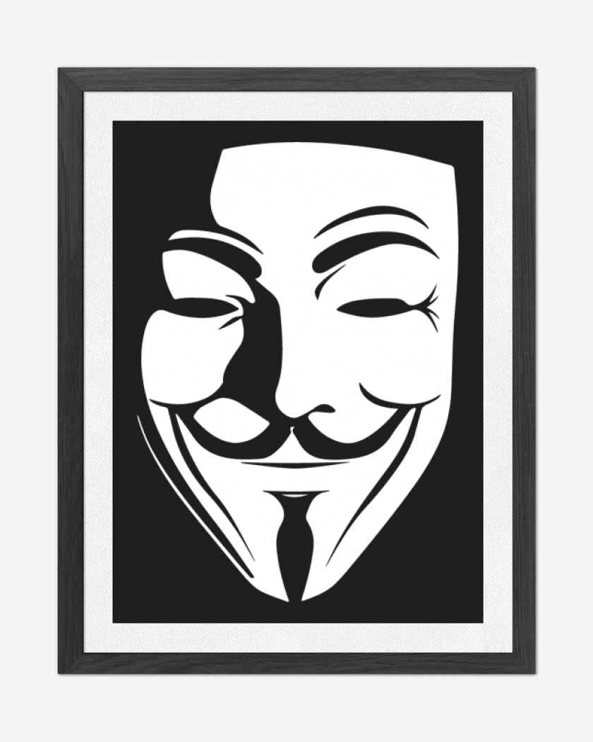 Cuadro decorativo Negro de V for Vendetta / Anonymous