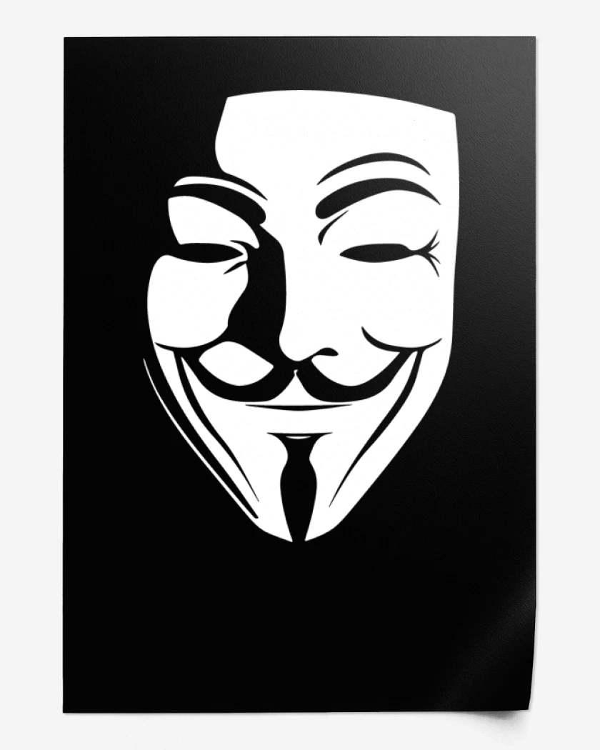 Print Negro de V for Vendetta / Anonymous