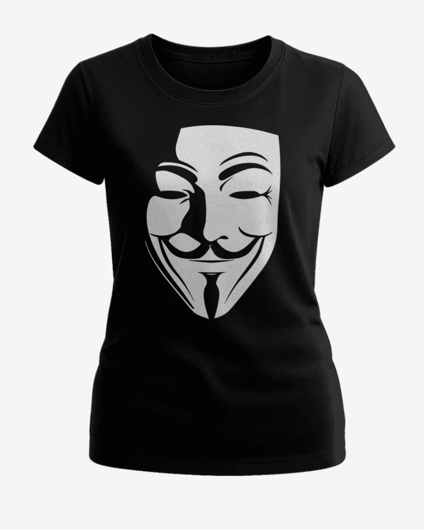 Polera de Mujer Negro de V for Vendetta / Anonymous