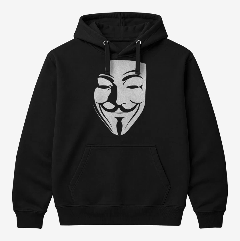 Polerón Canguro Negro de V for Vendetta / Anonymous